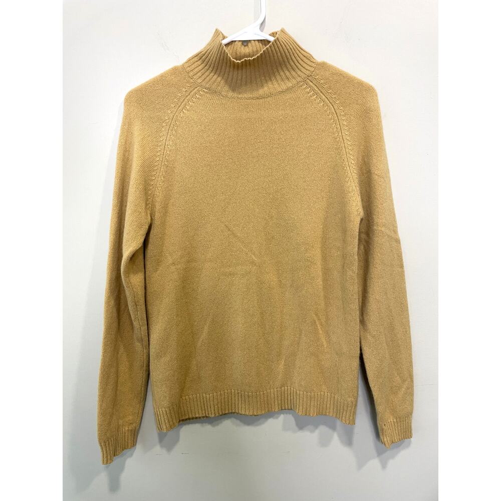 Iris Singer 100% Cashmere Mock Neck Sweater Tan Women's Sz Medium